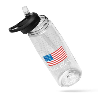 USA Flag GOD Bless Sports Eco Friendly Water Bottle ShellMiddy USA Flag GOD Bless Sports Eco Friendly Water Bottle Water Bottle sports-water-bottle-clear-front-6493b53ec3a27 sports-water-bottle-clear-front-6493b53ec3a27-8