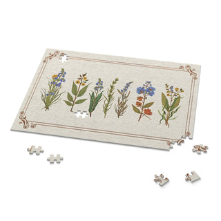 Pressed Flower Art of Herbal Medicinal Flowers Puzzle 252-Piece Printify Puzzle