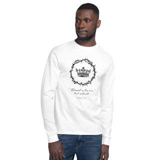 Blessed is the Man - Men's Champion Long Sleeve Shirt ShellMiddy mens-champion-long-sleeve-shirt-white-front-654b0ec53d5e2