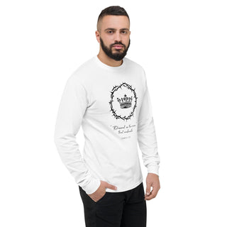 Blessed is the Man - Men's Champion Long Sleeve Shirt ShellMiddy mens-champion-long-sleeve-shirt-white-right-front-654b0ec53defd