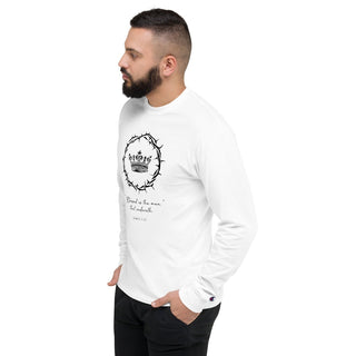 Blessed is the Man - Men's Champion Long Sleeve Shirt ShellMiddy mens-champion-long-sleeve-shirt-white-left-front-654b0ec53daf9