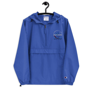 Jesus Saves Embroidered Champion Packable Jacket ShellMiddy embroidered-champion-packable-jacket-royal-blue-front-654af2e33aeea