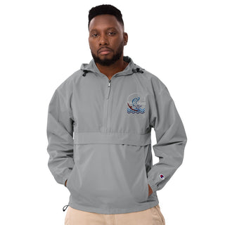 Jesus Saves Embroidered Champion Packable Jacket ShellMiddy embroidered-champion-packable-jacket-graphite-front-654af2e33abf0