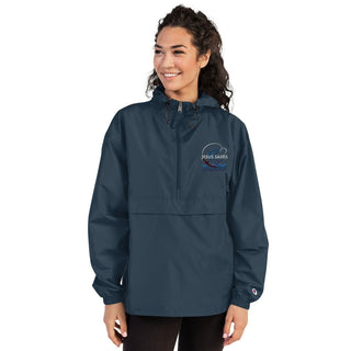 Jesus Saves Embroidered Champion Packable Jacket ShellMiddy embroidered-champion-packable-jacket-navy-front-654af2e33a9e5