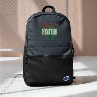 Keeping The Faith Embroidered Champion Backpack ShellMiddy champion-backpack-heather-black-black-front-654b0c7b6dfe9