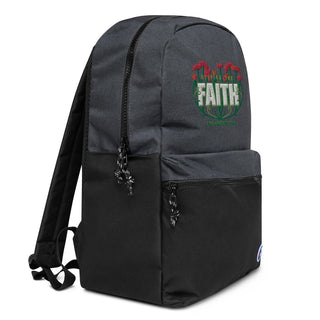 Keeping The Faith Embroidered Champion Backpack ShellMiddy champion-backpack-heather-black-black-right-front-654b0c7ab0ee3
