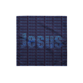Jesus Microtype All-Over Print Bandana in deep aubergine - ShellMiddy faith streetwear accessory