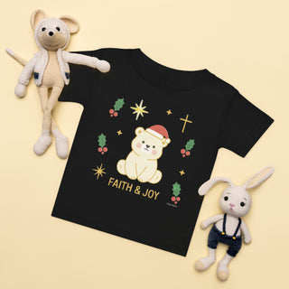 Faith & Joy Christmas Bear – Baby Jersey T-Shirt baby christian shirt, baby holiday outfit If you'd like, baby jersey tee, christian baby gift, christmas baby tee, christmas bear shirt, faith and joy shirt, faith baby clothes, holiday toddler apparel, I can also create:, kids, ShellMiddy kids ShellMiddy Shirts & Tops Product mockup
