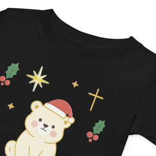 Faith & Joy Christmas Bear – Baby Jersey T-Shirt baby christian shirt, baby holiday outfit If you'd like, baby jersey tee, christian baby gift, christmas baby tee, christmas bear shirt, faith and joy shirt, faith baby clothes, holiday toddler apparel, I can also create:, kids, ShellMiddy kids ShellMiddy Shirts & Tops Product mockup