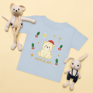 Faith & Joy Christmas Bear – Baby Jersey T-Shirt baby christian shirt, baby holiday outfit If you'd like, baby jersey tee, christian baby gift, christmas baby tee, christmas bear shirt, faith and joy shirt, faith baby clothes, holiday toddler apparel, I can also create:, kids, ShellMiddy kids ShellMiddy Shirts & Tops Product mockup
