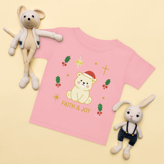 Faith & Joy Christmas Bear – Baby Jersey T-Shirt baby christian shirt, baby holiday outfit If you'd like, baby jersey tee, christian baby gift, christmas baby tee, christmas bear shirt, faith and joy shirt, faith baby clothes, holiday toddler apparel, I can also create:, kids, ShellMiddy kids ShellMiddy Shirts & Tops Product mockup