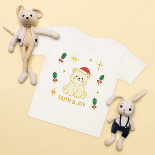 Faith & Joy Christmas Bear – Baby Jersey T-Shirt baby christian shirt, baby holiday outfit If you'd like, baby jersey tee, christian baby gift, christmas baby tee, christmas bear shirt, faith and joy shirt, faith baby clothes, holiday toddler apparel, I can also create:, kids, ShellMiddy kids ShellMiddy Shirts & Tops Product mockup