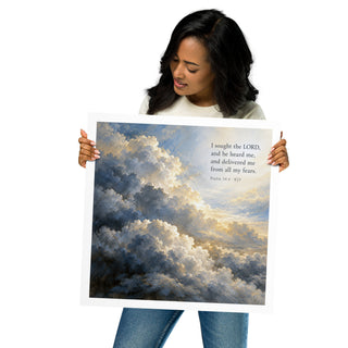 Psalm 34:4 Scripture Poster