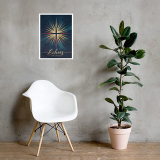 Echoes of Grace – Museum-Quality Christian Art Poster christian home styling, christian poster, echoes of grace poster, faith wall decor, gold cross artwork, poster, radiant cross art, religious gifts, scripture inspired art ShellMiddy Posters, Prints, & Visual Artwork 