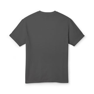 Back of faded black Fast Pray Then Vote T-shirt, showing the plain back with no printed design.