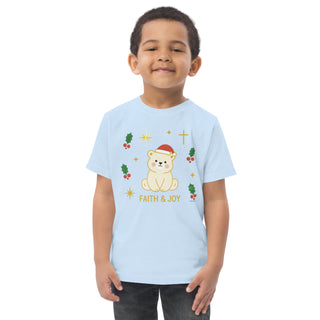 Faith & Joy Toddler T-Shirt Christian apparel for toddlers, Christian toddler shirt, Faith & Joy kids shirt, holiday toddler outfit, kids, kids faith clothing, toddler Christmas t-shirt, toddler gift idea ShellMiddy Shirts & Tops Product mockup