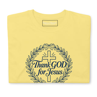 Thank GOD for Jesus Christian T-shirt in Cornsilk, additional front view