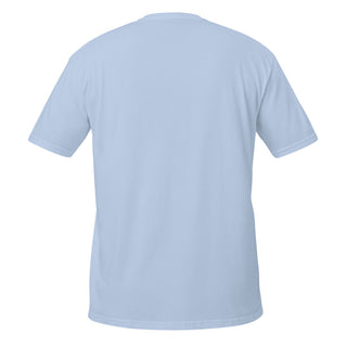 Back view of Thank GOD for Jesus Christian T-shirt in Light Blue