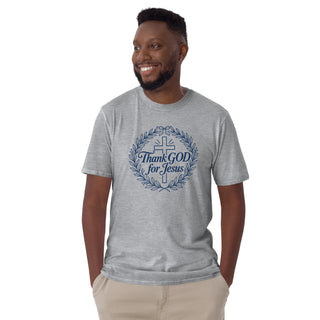 Thank GOD for Jesus Christian T-shirt in Sport Grey, front mockup