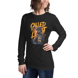 Called to Light™ Christian Warrior Long Sleeve Shirt — Faith Streetwear armor of god shirt, called to light, christian long sleeve, christian streetwear, christian warrior, faith soldier shirt, men’s christian shirt, shellmiddy exclusive, spiritual warfare apparel, Women, women’s christian shirt ShellMiddy Shirts & Tops Product mockup
