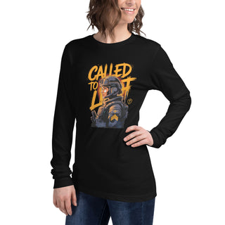Called to Light™ Christian Warrior Long Sleeve Shirt — Faith Streetwear armor of god shirt, called to light, christian long sleeve, christian streetwear, christian warrior, faith soldier shirt, men’s christian shirt, shellmiddy exclusive, spiritual warfare apparel, Women, women’s christian shirt ShellMiddy Shirts & Tops Product mockup