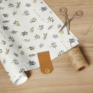 In Excelsis Deo Botanical Wrapping Paper – Neutral Christmas Gift Wrap Accessories, botanical wrap, christian gift wrap, christmas wrapping paper, elegant wrapping paper, greenery pattern, holiday gift wrap, in excelsis deo, neutral christmas decor, winter floral paper ShellMiddy Wrapping Paper 