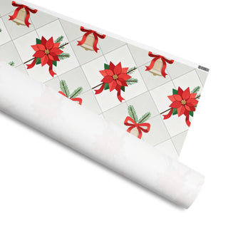 Christmas Bells & Poinsettias Gift Wrap – Premium Holiday Wrapping Paper accessories, bells gift wrap, christmas decor, christmas wrapping paper, festive paper, gift wrapping, holiday gift wrap, holiday supplies, poinsettia paper, winter gifting, wrapping sheets ShellMiddy Wrapping Paper 