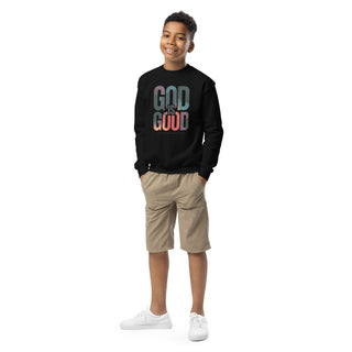 GOD Is Good Youth crewneck sweatshirt kids ShellMiddy Product mockup