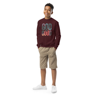 GOD Is Good Youth crewneck sweatshirt kids ShellMiddy Product mockup