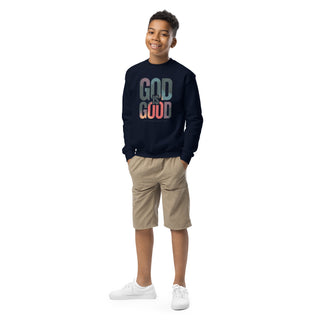 GOD Is Good Youth crewneck sweatshirt kids ShellMiddy Product mockup