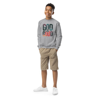 GOD Is Good Youth crewneck sweatshirt kids ShellMiddy Product mockup