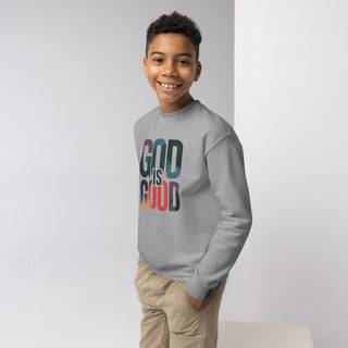 GOD Is Good Youth crewneck sweatshirt kids ShellMiddy Product mockup