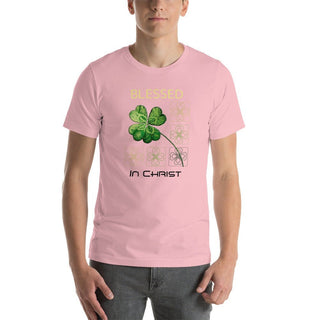 Blessed In Christ Clover T-shirt ShellMiddy Blessed In Christ Clover T-shirt Shirts & Tops unisex-staple-t-shirt-pink-front-63edc907c578e unisex-staple-t-shirt-pink-front-63edc907c578e-8