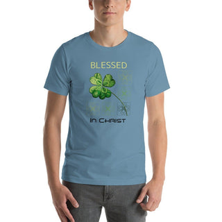 Blessed In Christ Clover T-shirt ShellMiddy Blessed In Christ Clover T-shirt Shirts & Tops unisex-staple-t-shirt-steel-blue-front-63edc907be29f unisex-staple-t-shirt-steel-blue-front-63edc907be29f-9