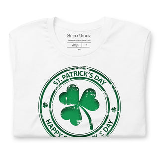 Happy St. Patrick's Day Clover Unisex t-shirt ShellMiddy Happy St. Patrick's Day Clover Unisex t-shirt Shirts & Tops unisex-staple-t-shirt-white-front-63edcc897f4b1 unisex-staple-t-shirt-white-front-63edcc897f4b1-9