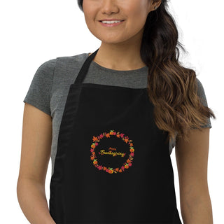 Happy Thanksgiving Embroidered Apron ShellMiddy HappyThanksgivingembroidered-apron-black-zoomed-in-6543f3997685a-1