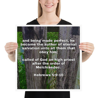 Hebrews 5:9-10 Bible Poster ShellMiddy Hebrews 5:9-10 Bible Poster Posters, Prints, & Visual Artwork enhanced-matte-paper-poster-_in_-18x18-person-6459c14cc72de enhanced-matte-paper-poster-in-18x18-person-6459c14cc72de-2