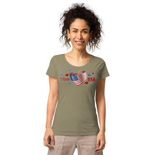 I Love USA Organic T-Shirt ShellMiddy I Love USA Organic T-Shirt Shirts & Tops I Love USA Organic T-Shirt Olive womens-basic-organic-t-shirt-khaki-front-62d25153c8faa womens-basic-organic-t-shirt-khaki-front-62d25153c8faa-0