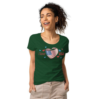I Love USA Organic T-Shirt ShellMiddy I Love USA Organic T-Shirt Shirts & Tops I Love USA Organic T-Shirt Patriotic womens-basic-organic-t-shirt-bottle-green-front-2-62d25153c4aa2 womens-basic-organic-t-shirt-bottle-green-front-2-62d25153c4aa2-0