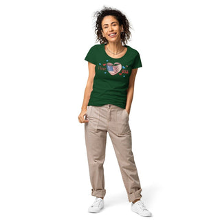 I Love USA Organic T-Shirt ShellMiddy I Love USA Organic T-Shirt Shirts & Tops I Love USA Organic T-Shirt Fouth of July womens-basic-organic-t-shirt-bottle-green-front-3-62d25153c53c6 womens-basic-organic-t-shirt-bottle-green-front-3-62d25153c53c6-3