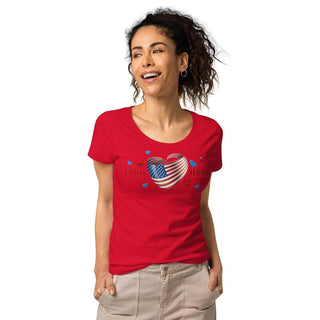 I Love USA Organic T-Shirt ShellMiddy I Love USA Organic T-Shirt Shirts & Tops I Love USA Organic T-Shirt Memorial Day womens-basic-organic-t-shirt-red-front-2-62d25153c6f52 womens-basic-organic-t-shirt-red-front-2-62d25153c6f52-4