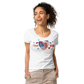 I Love USA Organic T-Shirt ShellMiddy I Love USA Organic T-Shirt Shirts & Tops I Love USA Organic T-Shirt American Flag womens-basic-organic-t-shirt-white-front-2-62d25153d8a15 womens-basic-organic-t-shirt-white-front-2-62d25153d8a15-0