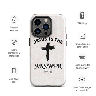 Jesus Is The Answer Tough Case for iPhone® ShellMiddy Jesus Is The Answer Tough Case for iPhone® Mobile Phone Case tough-case-for-iphone-glossy-iphone-14-pro-front-65050e11854a0 tough-case-for-iphone-glossy-iphone-14-pro-front-65050e11854a0-2