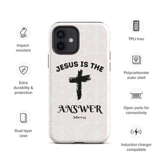 Jesus Is The Answer Tough Case for iPhone® ShellMiddy Jesus Is The Answer Tough Case for iPhone® Mobile Phone Case tough-case-for-iphone-glossy-iphone-12-front-65050e1184cc7 tough-case-for-iphone-glossy-iphone-12-front-65050e1184cc7-3