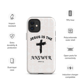 Jesus Is The Answer Tough Case for iPhone® ShellMiddy Jesus Is The Answer Tough Case for iPhone® Mobile Phone Case tough-case-for-iphone-glossy-iphone-12-mini-front-65050e1184c32 tough-case-for-iphone-glossy-iphone-12-mini-front-65050e1184c32-9