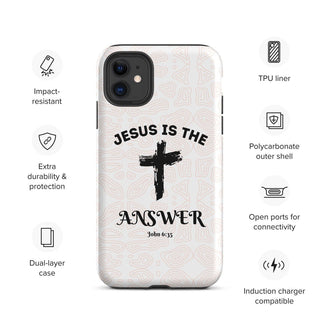 Jesus Is The Answer Tough Case for iPhone® ShellMiddy Jesus Is The Answer Tough Case for iPhone® Mobile Phone Case tough-case-for-iphone-matte-iphone-11-front-65050e1184a8b tough-case-for-iphone-matte-iphone-11-front-65050e1184a8b-5