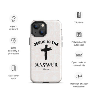 Jesus Is The Answer Tough Case for iPhone® ShellMiddy Jesus Is The Answer Tough Case for iPhone® Mobile Phone Case tough-case-for-iphone-glossy-iphone-13-mini-front-65050e1184ea7 tough-case-for-iphone-glossy-iphone-13-mini-front-65050e1184ea7-5