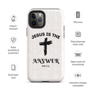 Jesus Is The Answer Tough Case for iPhone® ShellMiddy Jesus Is The Answer Tough Case for iPhone® Mobile Phone Case tough-case-for-iphone-matte-iphone-11-pro-front-65050e1184b55 tough-case-for-iphone-matte-iphone-11-pro-front-65050e1184b55-5