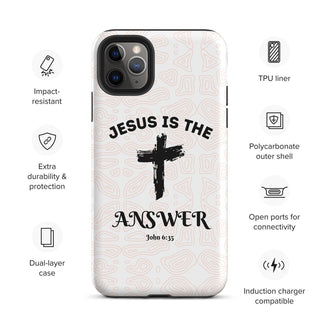 Jesus Is The Answer Tough Case for iPhone® ShellMiddy Jesus Is The Answer Tough Case for iPhone® Mobile Phone Case tough-case-for-iphone-matte-iphone-11-pro-max-front-65050e1184beb tough-case-for-iphone-matte-iphone-11-pro-max-front-65050e1184beb-6