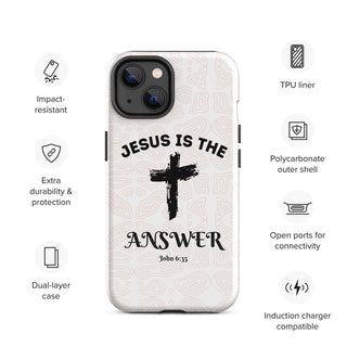 Jesus Is The Answer Tough Case for iPhone® ShellMiddy Jesus Is The Answer Tough Case for iPhone® Mobile Phone Case tough-case-for-iphone-glossy-iphone-14-front-65050e11852a1 tough-case-for-iphone-glossy-iphone-14-front-65050e11852a1-0